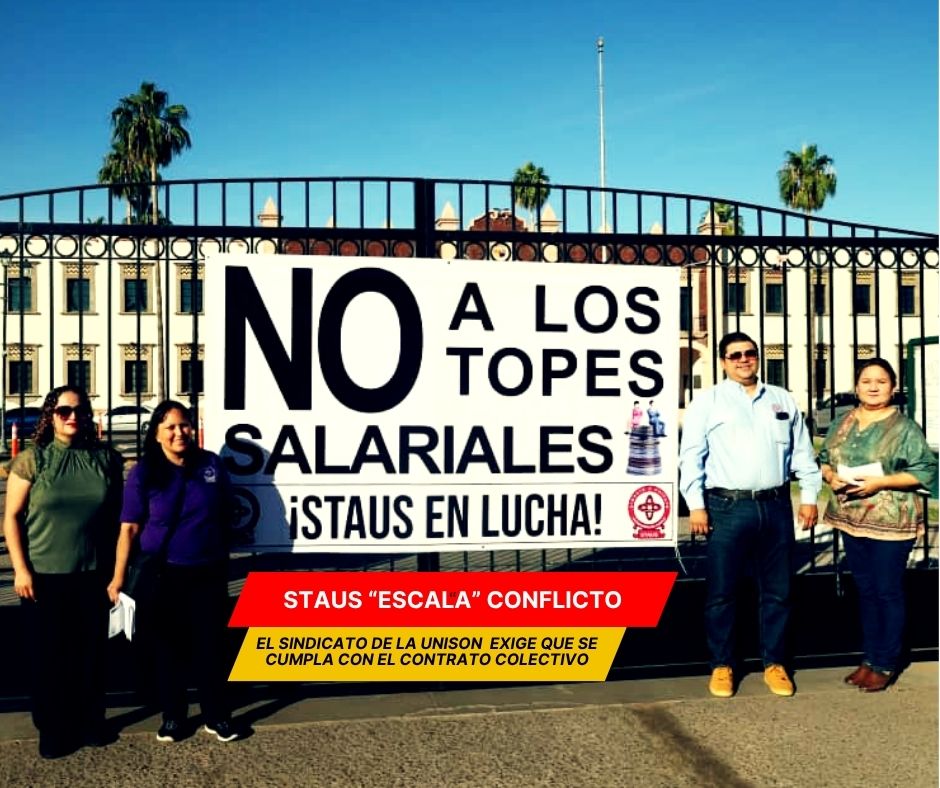 Trabajadores de la UNISON bloquean accesos
