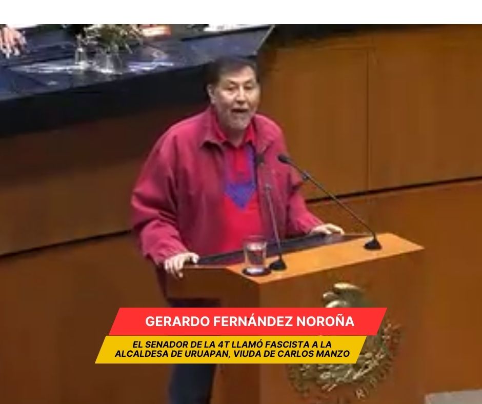 Noroña califica de fascista a la viuda de Carlos Manzo