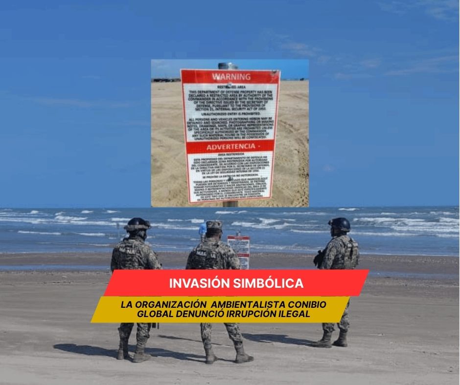 Con letreros, realizan invasión de EE.UU. a México