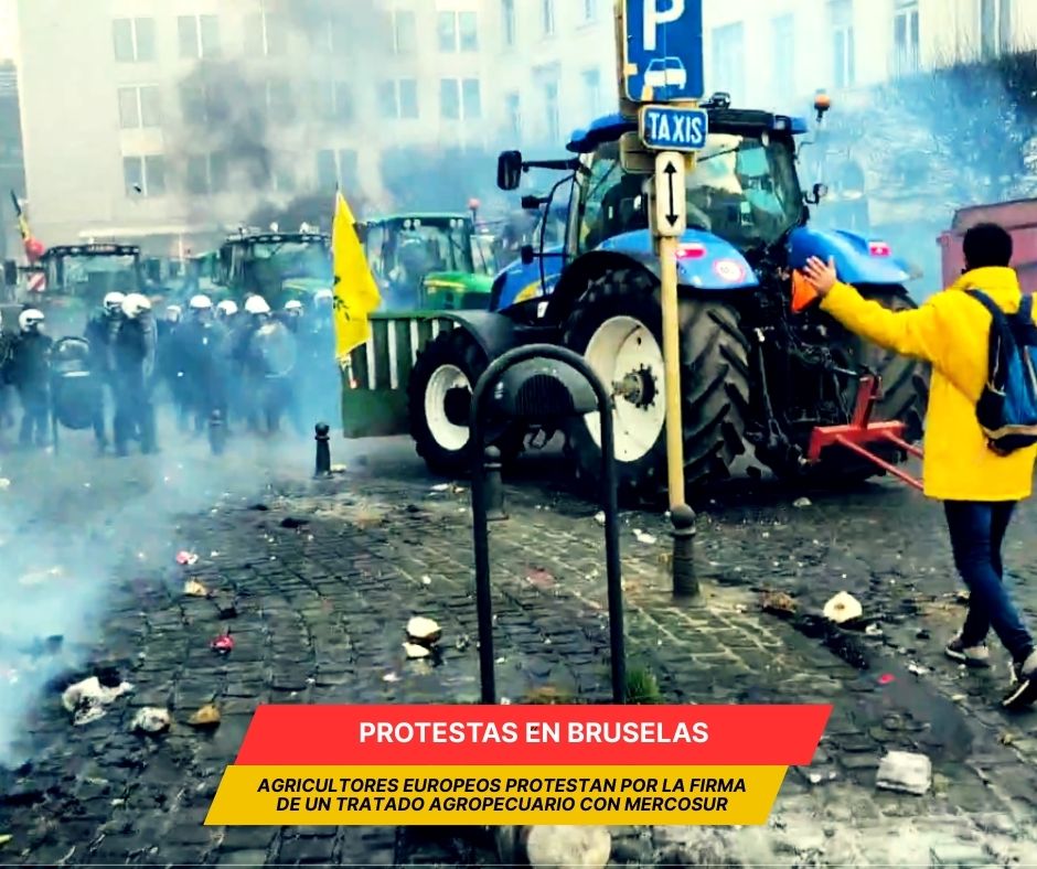 En Bélgica, agricultores protestan contra tratado comercial con Mercosur