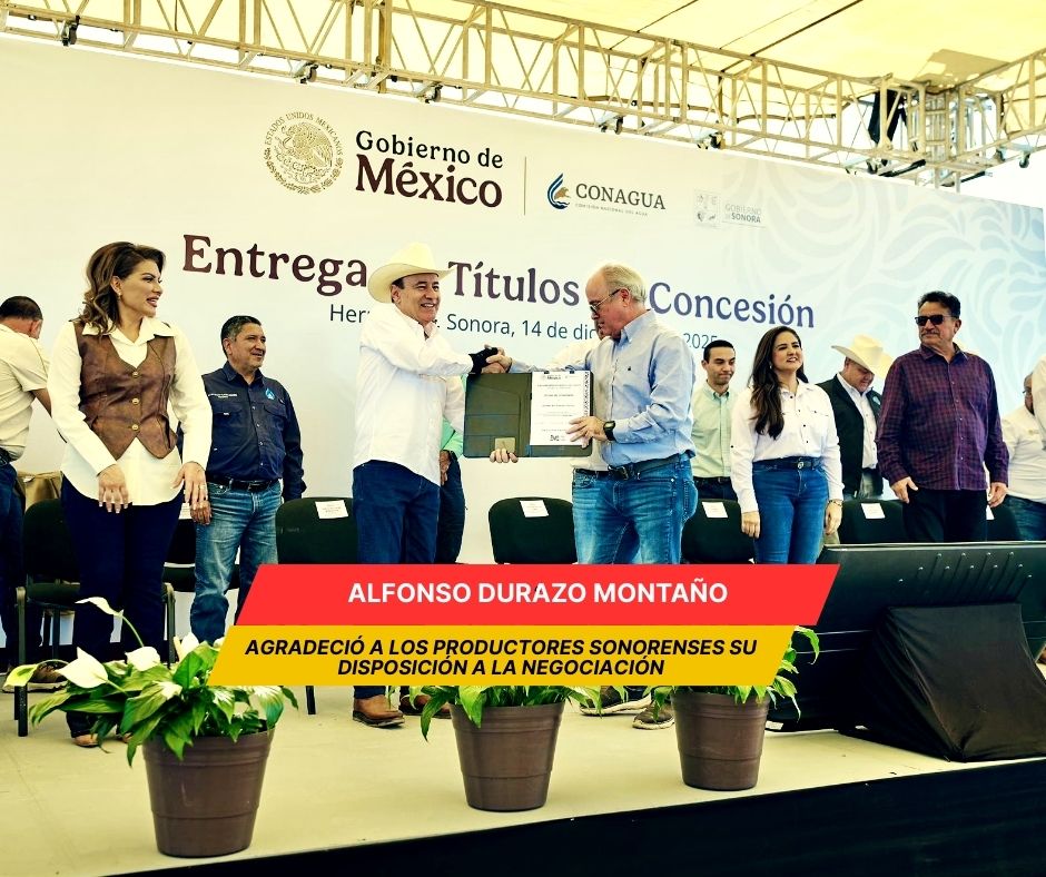 Durazo entregó concesiones de agua a productores agrícolas