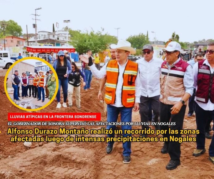 Alfonso Durazo supervisa daños por lluvias en Nogales