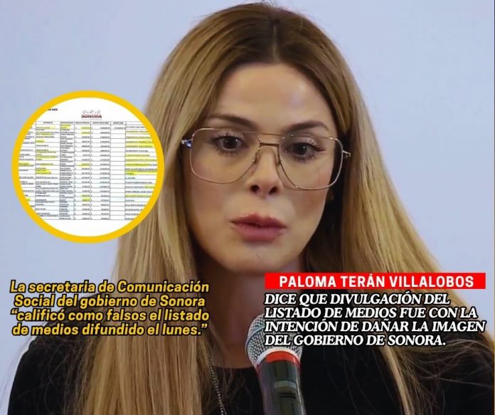 Gobierno de Sonora califica como falsos los listados de pagos a medios